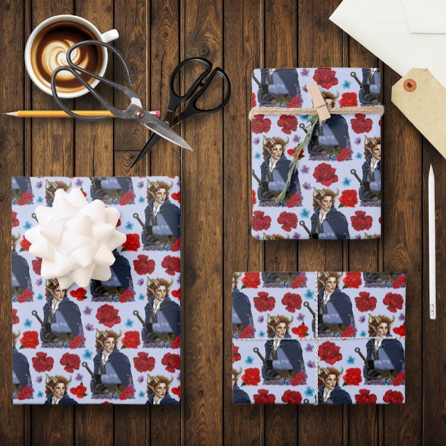 Faun Horned Fae Fantasy  Wrapping Paper Sheet (Creator Uploaded)