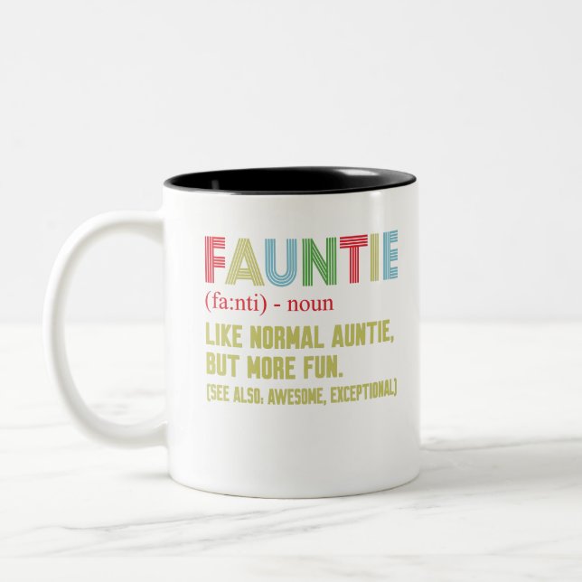 Fauntie auntie Two-Tone coffee mug (Left)