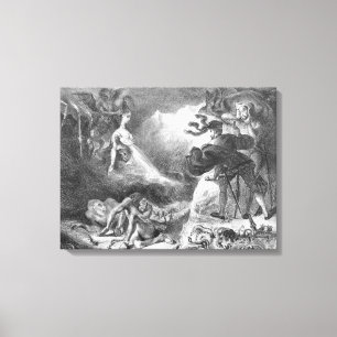 Faust and Mephistopheles at the Witches' Canvas Print