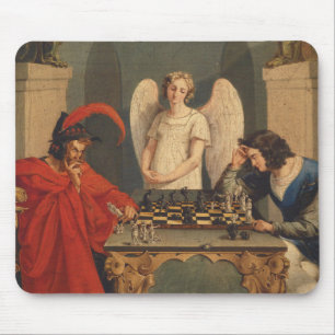 Faust And Mephistopheles Playing Chess Mouse Mat