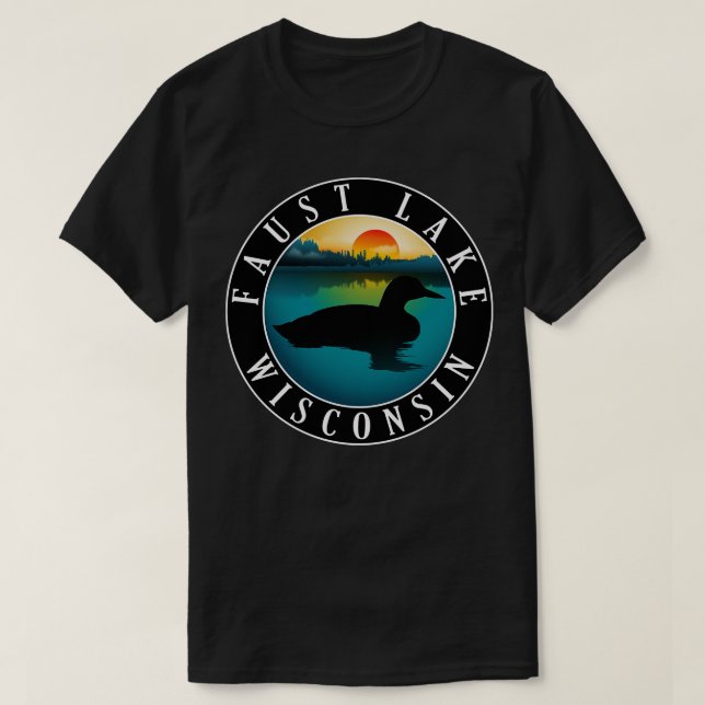Faust Lake Wisconsin Loon T-Shirt (Design Front)