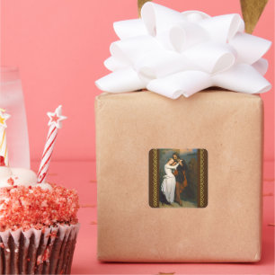 Faust & Marguerite In The Garden by A. Scheffer Square Sticker