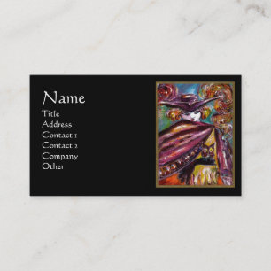 FAUST / Mysterious Mask With Owl,Purple Gold Black Business Card