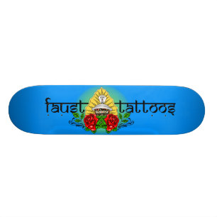 FAUST TATTOOS TRADITIONAL ROSE HINDU GRAFFITI LOGO SKATEBOARD