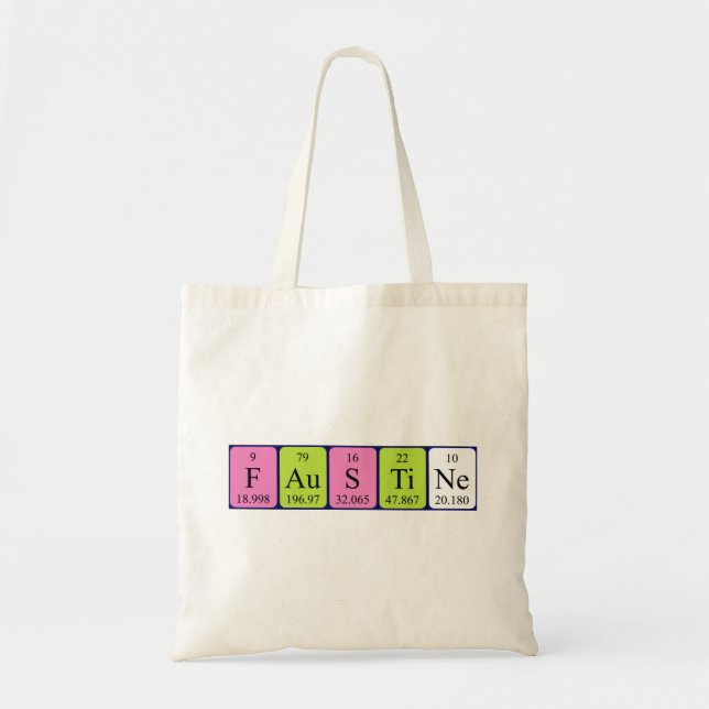 Faustine periodic table name tote bag (Front)