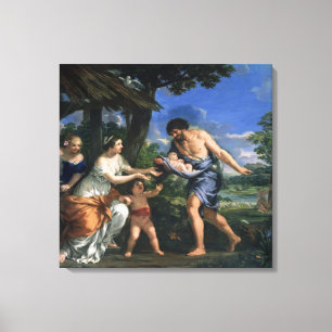 Faustulus entrusting Romulus and Remus Canvas Print