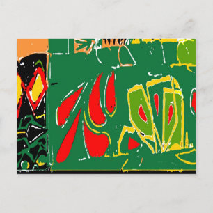 Fauvism Abstract Shapes Postcard