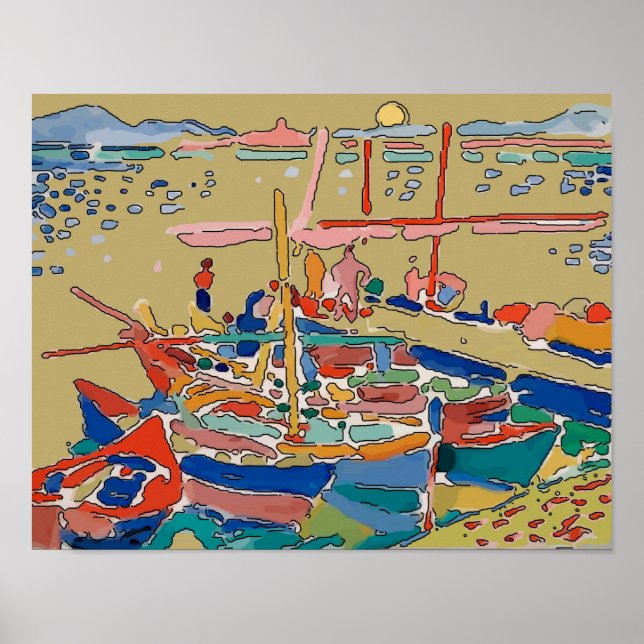 Fauvism, Boats at Sunset Poster (Front)