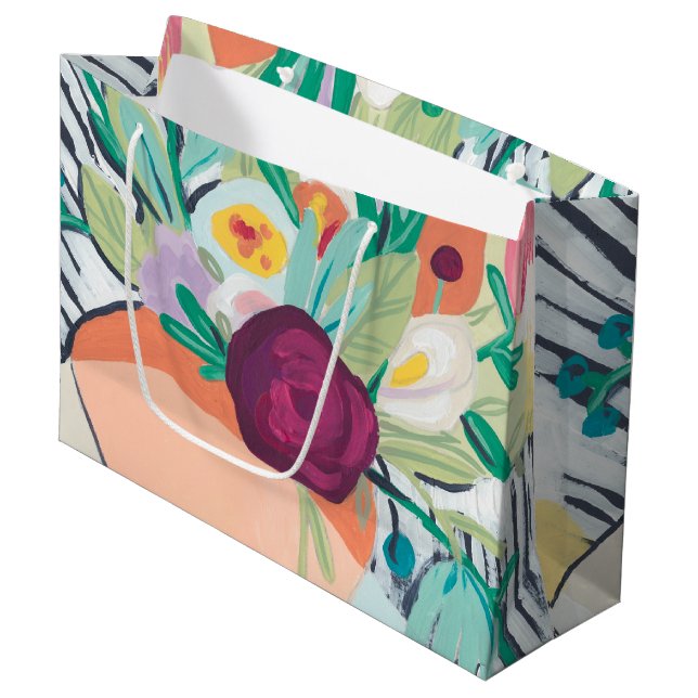 Fauvist Floral II Large Gift Bag (Front Angled)