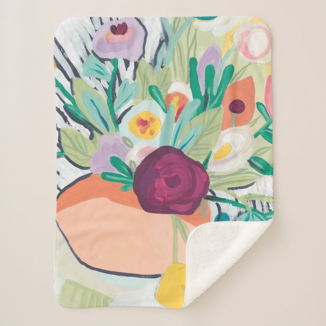 Fauvist Floral II Sherpa Blanket (Front)