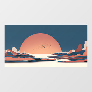 Fauvist Horizon | Terracotta Sun ADA 60-P Tank Window Cling