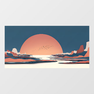 Fauvist Horizon | Terracotta Sun ADA 90-P Tank Window Cling