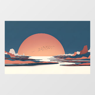Fauvist Horizon | Terracotta Sun UNS 90U Tank Window Cling