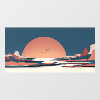 Fauvist Horizon Terracotta Sun WB Clear 3620 Tank Window Cling