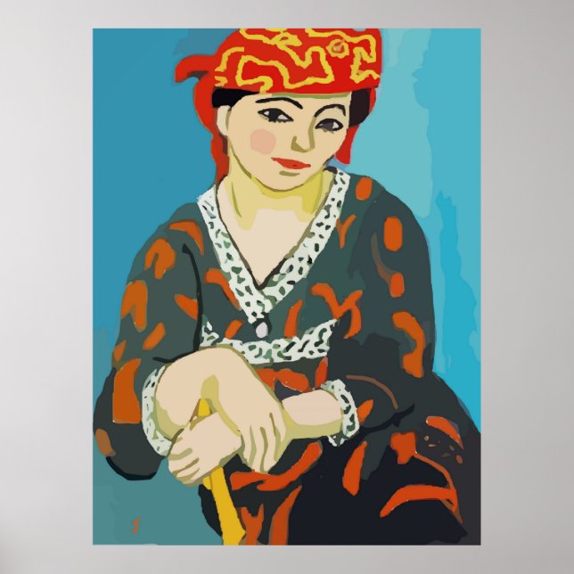 Fauvist Style Sitting Woman Poster (Front)