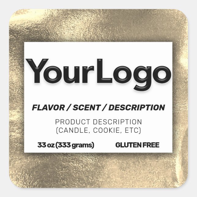 Faux 24K Gold Leaf Metal Professional Product  Square Sticker (Front)