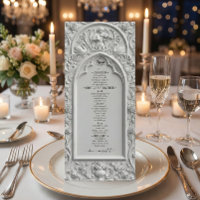 Faux 3D Stone Effect Rococo Bas Relief Flat Menu