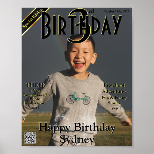 Faux 3rd Birthday Magazine Cover Poster