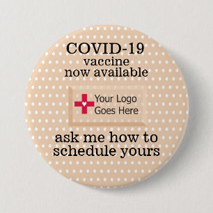 Faux Adhesive Bandage COVID vaccine reminder 7.5 Cm Round Badge