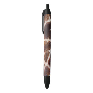 Faux African Giraffe Hair on Black Writing Pen