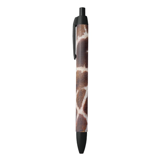 Faux African Giraffe Hair on Black Writing Pen (Top (Vertical))