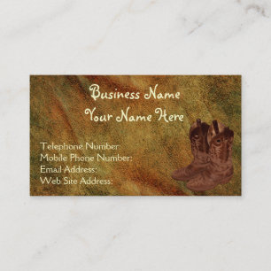 Faux Aged Leather Wrangler style X Business Card