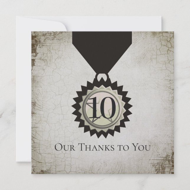Faux aged stone employee anniversary gifts invitation (Front)