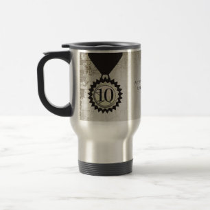 Faux aged stone employee anniversary gifts travel mug