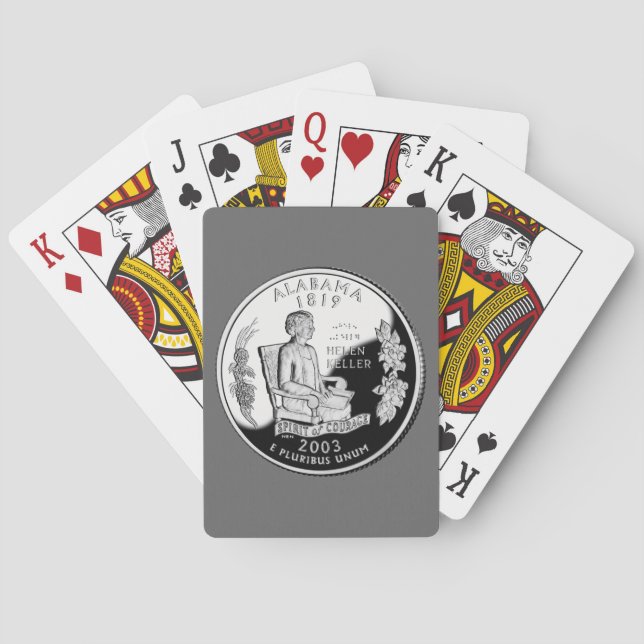 Faux Alabama State Quarter Spirit of Courage Bicyc Playing Cards (Back)