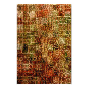 Faux Alligator Animal Skin Leather Red Brown Photo Print