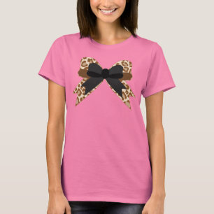 Faux Animal Print Bow T-Shirt