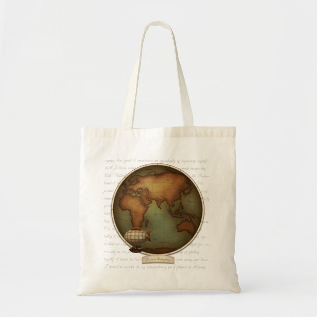 Faux Antique Map Eastern & Western Hemispheres Tote Bag (Front)