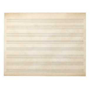 Faux Antique Music Manuscript Paper Stationary Notepad