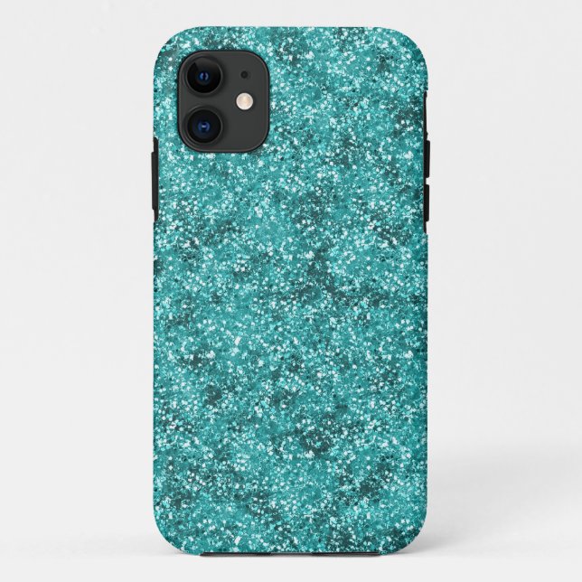 Faux Aqua Blue Glitter Case-Mate iPhone Case (Back)