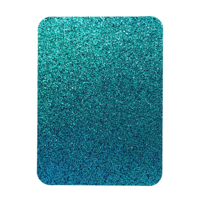 Faux Aqua Teal Turquoise Blue Glitter Background Magnet (Vertical)