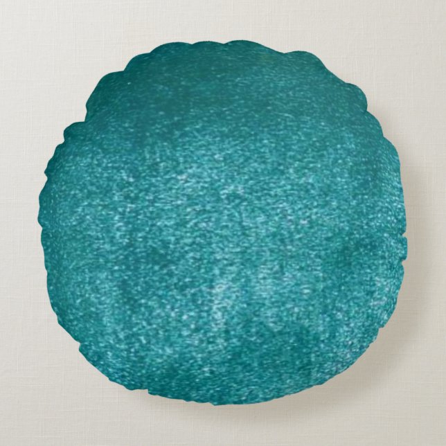 Faux Aqua Velvet illustion Round Cushion (Front)