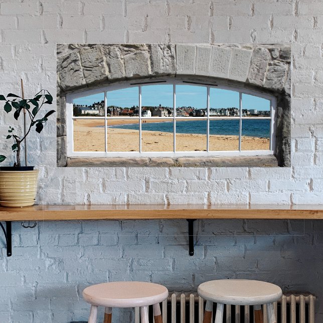 Faux Arched Window with View of Sandy Beach Poster (Creator Uploaded)