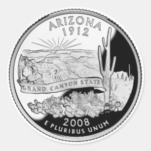Faux Arizona State Quarter Grand Canyon State Classic Round Sticker