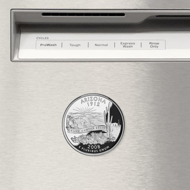 Faux Arizona State Quarter Grand Canyon State Magnet (In Situ (Dishwasher))