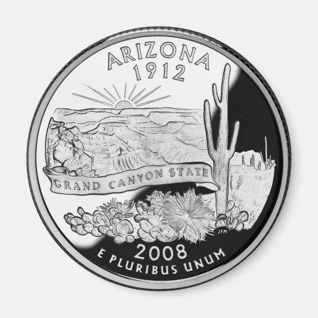 Faux Arizona State Quarter Grand Canyon State Magnet (Front)