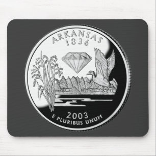 Faux Arkansas State Quarter Crater of Diamonds Mouse Mat
