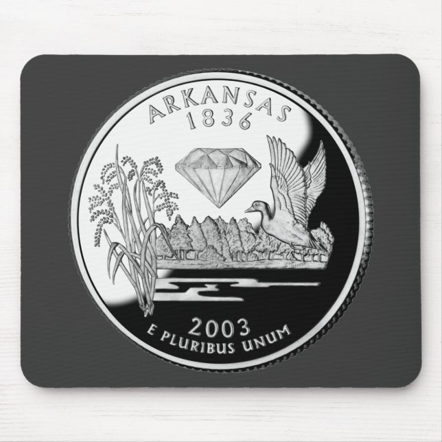 Faux Arkansas State Quarter Crater of Diamonds Mouse Mat (Front)