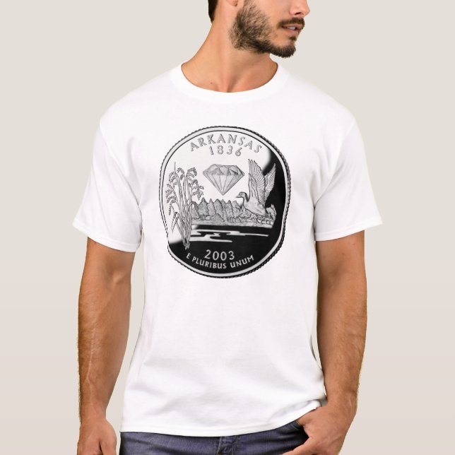 Faux Arkansas State Quarter Crater of Diamonds T-Shirt (Front)