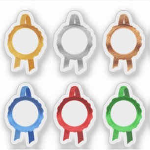 Faux Award/Certificate Seal Ribbons (6ClrHollow)