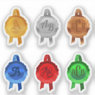 Faux Award/Certificate Seal Ribbons (6ClrInitials)