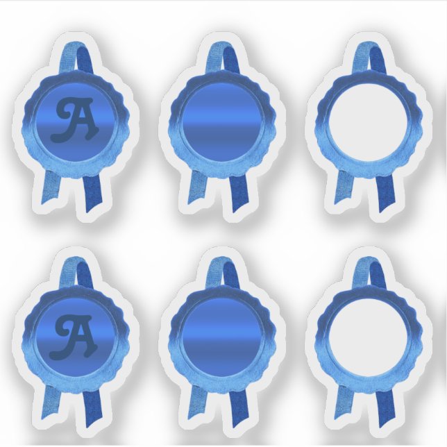 Faux Award/Certificate Seal Ribbons (Blue Assort) (Front)