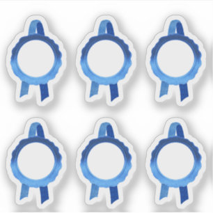 Faux Award/Certificate Seal Ribbons (Blue Hollow)