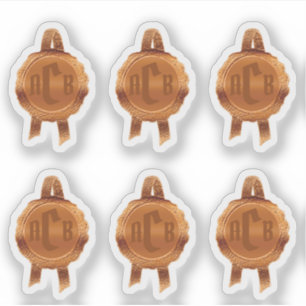 Faux Award/Certificate Seal Ribbons(BronzeInitial)