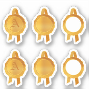 Faux Award/Certificate Seal Ribbons (Gold Assort)