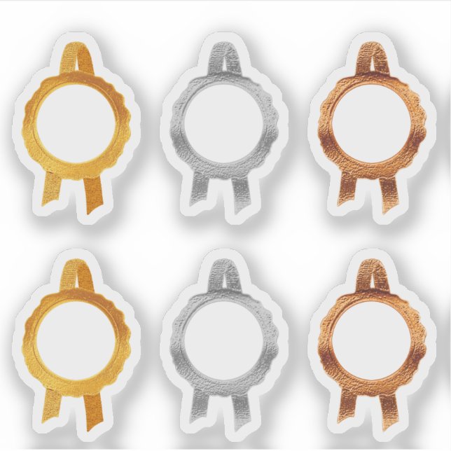 Faux Award/Certificate Seal Ribbons (Hollow/Metal) (Front)